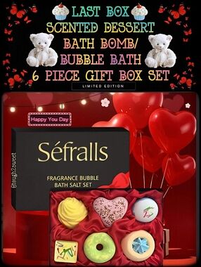 🆕️LAST BOX🧁SCENTED DESSERT BATH BOMB/BUBBLE BATH 6 PIECE GIFT BOX SET Y2K GIFT
